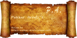 Pekker Arnót névjegykártya